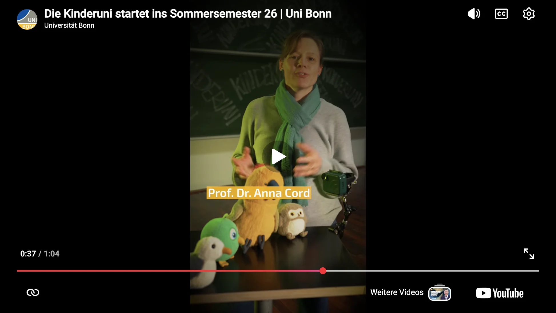 Prof. Dr. Anna Cord vom Institut für Nutzpflanzenwissenschaften und Ressourcenschutz erklärt am 1.6.2026 im Rahmen der Kinderuni wie wir Biodiversität entdecken, verstehen und schützen können.
