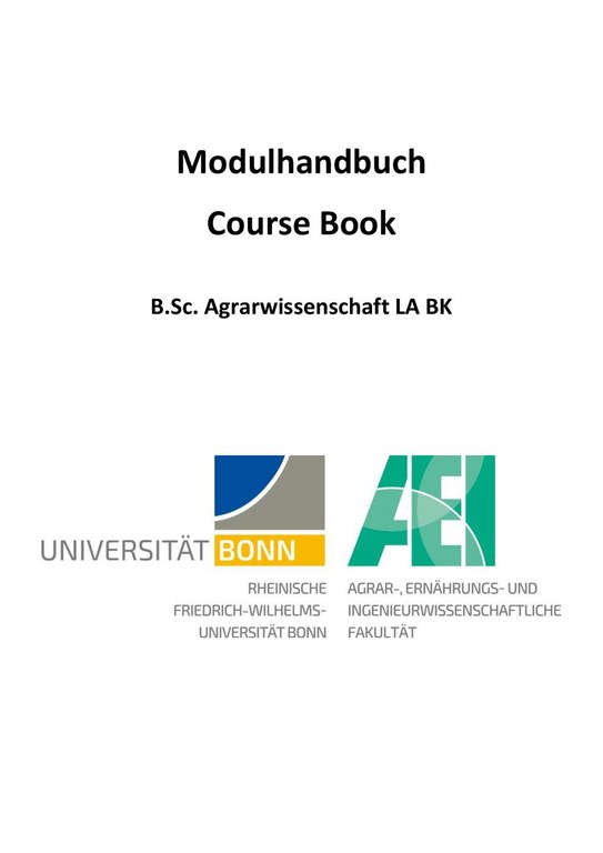 Modulhandbuch B.Sc. Agrar Lehramt 2017