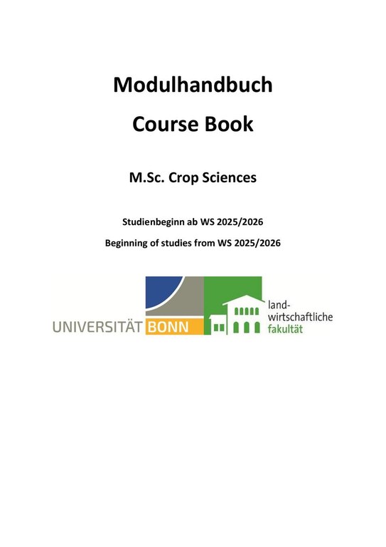 Modulhandbuch M.Sc. Crop Sciences 2025