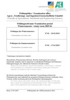 Prüfungszeitraum Wintersemester