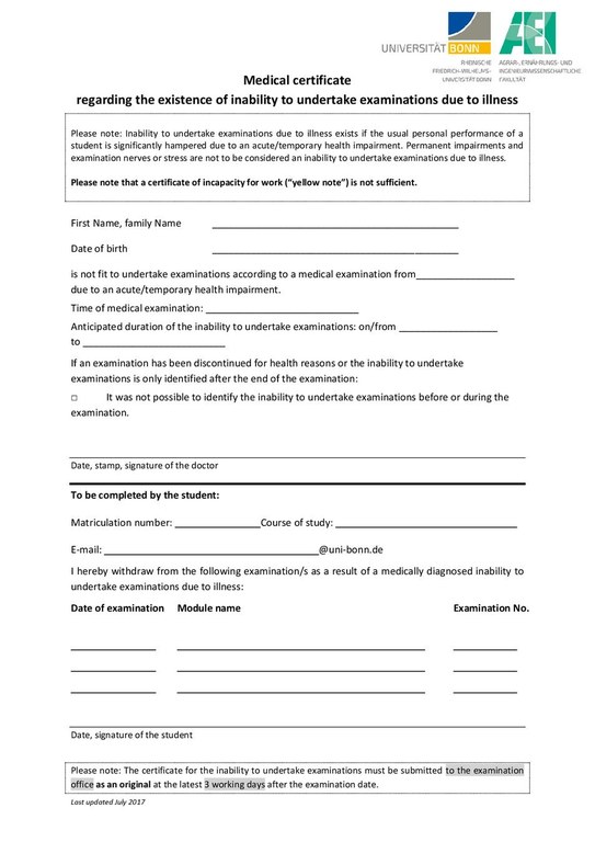 Medical certificate